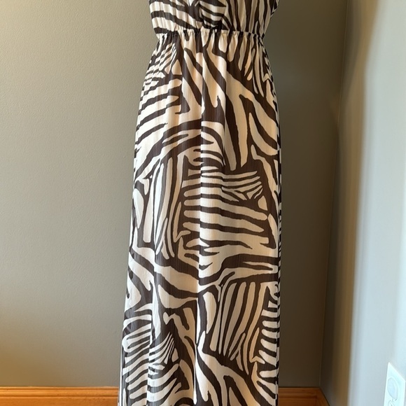 Express Women's Size Small Neutral Animal Print Maxi Dress - Picture 4 of 14